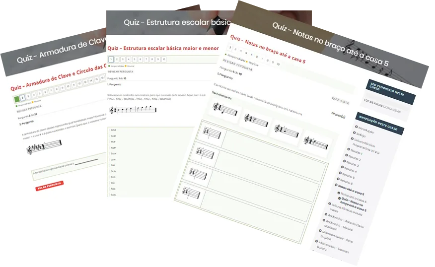 Exemplos de quizzes do curso
