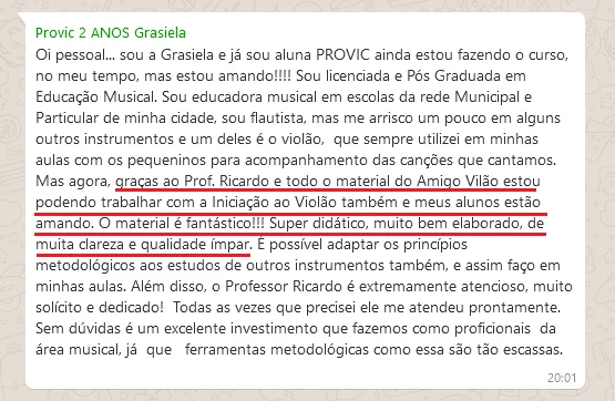 Depoimento de Graziela, aluna PROVIC há 2 anos